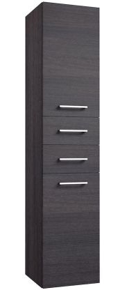 Badezimmer - Hochschrank Rajkot 77, Farbe: Eiche Schwarz - 160 x 35 x 35 cm (H x B x T)