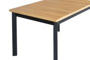 Esszimmertisch RAMTAI in Schwarz/Eiche gefärbt, exklusives Design, Abmessung 80 x 140/180 (B x T), Tischplattenhöhe von 32 mm, stabile Holzfüße