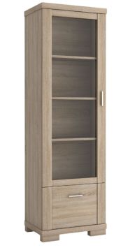 Vitrine "Temerin" Farbe Sonoma-Eiche 15 - Abmessungen: 195 x 60 x 42 cm (H x B x T)