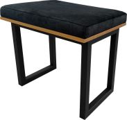 Hocker Slatina 42, Farbe: Eiche / Schwarz, teilmassiv - Abmessungen: 40 x 50 x 35 cm (H x B x T)