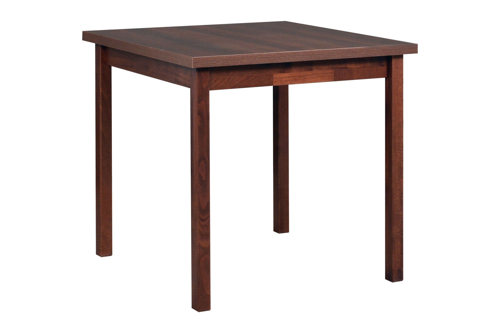 Quadratischer Esszimmertisch LIGA in Nuss, Tischplattenhöhe von 32 mm, Abmessung 80 x 80 (B x T), Laminatplatte kratzfest, stabile Holzfüße, hochwertig