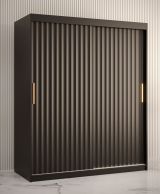 Schlichter Kleiderschrank mit genügend Stauraum Balmenhorn 60, Farbe: Schwarz matt - Abmessungen: 200 x 150 x 62 cm (H x B x T), mit fünf Fächern und zwei Kleiderstangen