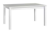 Weißer Esszimmertisch SMEITA, leicht kombinierbar, einfaches Design, Abmessung 80 x 140/180 (H x T), Tischplattenhöhe 32 mm, stabile Holzfüße