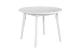 Weißer Esszimmertisch ANDRA, rund, leicht kombinierbar, einfaches Design, Abmessung Ø 100, Tischplattenhöhe 32 mm, stabile Holzfüße, hohe Festigkeit