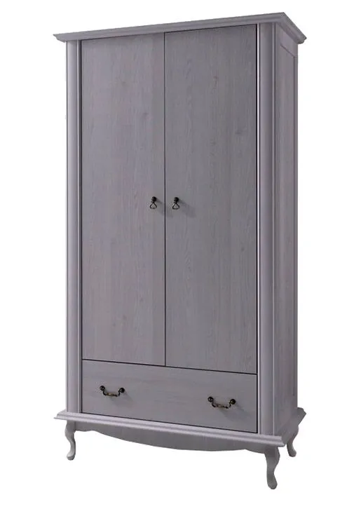 105 cm breiter Kleiderschrank mit 2 Türen | Farbe: Weiß Abbildung