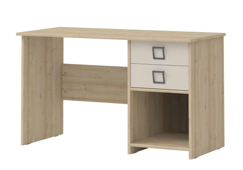 Kinderzimmer - Schreibtisch Benjamin 28, Farbe: Buche / Creme - 74 x 125 x 60 cm (H x B x T)