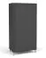 Dunkler Kleiderschrank mit einer Kleiderstange Barbe 02, ABS, zwei Fächer, Farbe: Schwarz matt, Griffe und Beine: Gold, Maße: 193,5 x 97 x 56 cm, mit ausreichend Stauraum